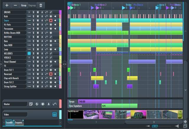 This is an image of the SoundBridge: DAW's sequencer.