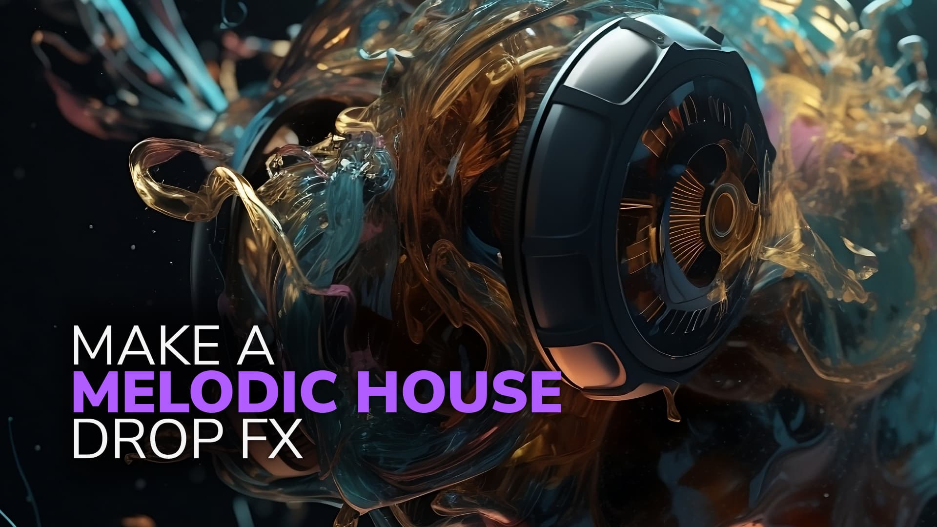 This is the featured image of the Make a Melodic Techno Drop FX blog article.