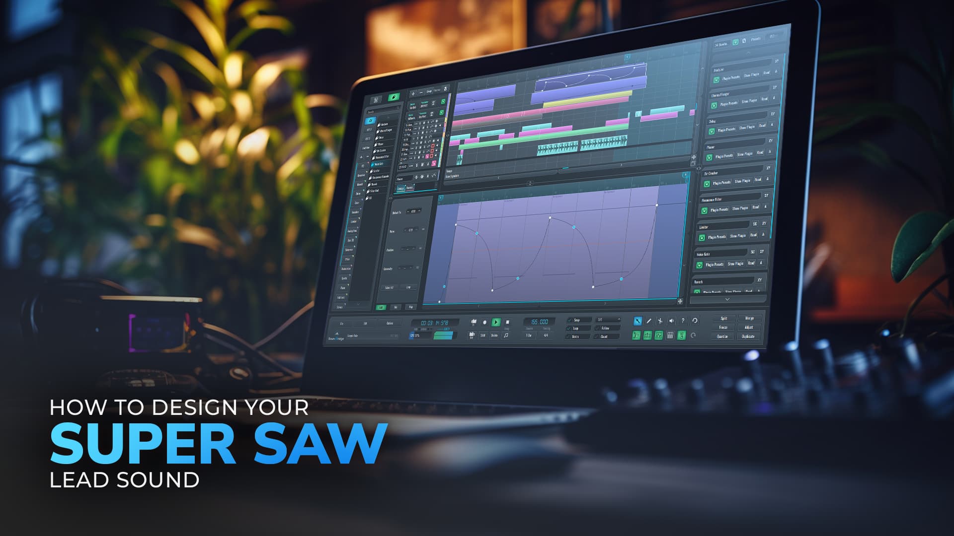 This is the featured image of the Design Your Super Saw Lead Sound blog article.