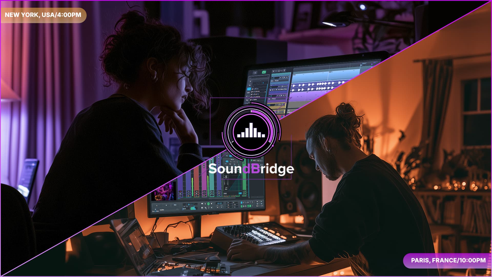 This is the featured image of the SoundBridge vs. Soundation: Remote Production vs. Online Studio blog article.